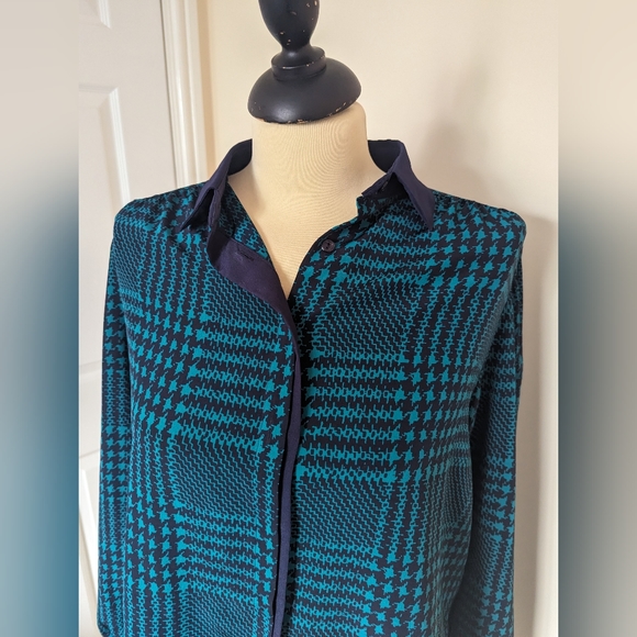 St Michael blouse shirt green navy size 12 - Picture 3 of 11